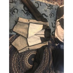 Grey and black leather jacket